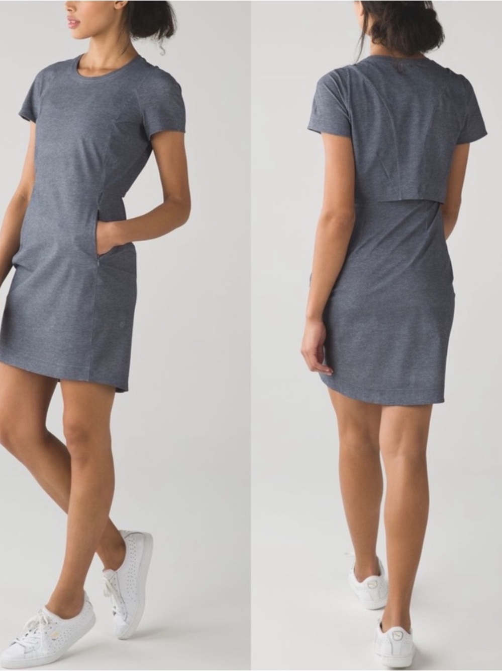 lululemon athletica Heathered Charcoal Short-Sleeve Pocket Dress